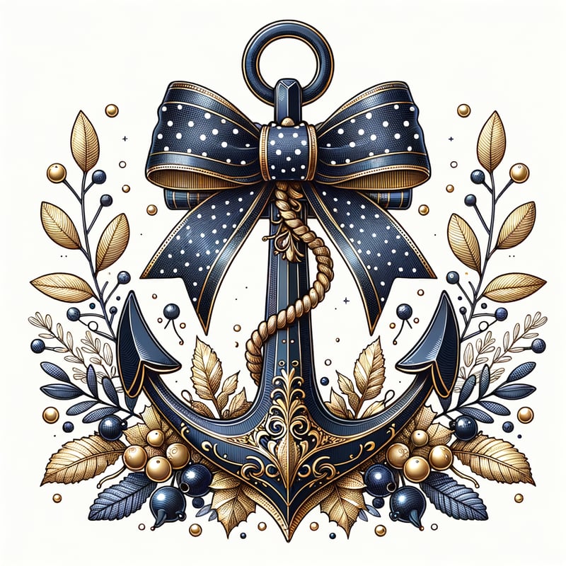 Navy Anchor with Gold Details