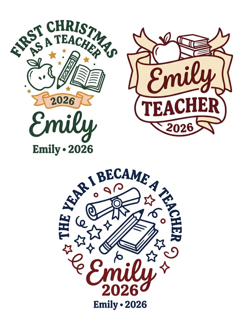 First Year Teacher Christmas PNG Sheet