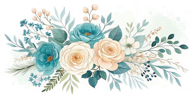Watercolor Horizontal Bouquet Design