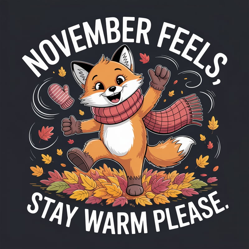 Cheerful Fox Autumn T-Shirt Design