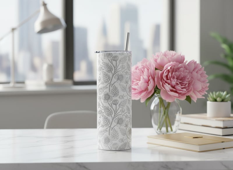 Matte White Skinny Tumbler Lifestyle Photo
