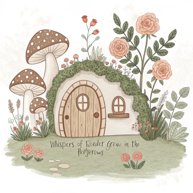 Whimsical Cottagecore Watercolor Illustration