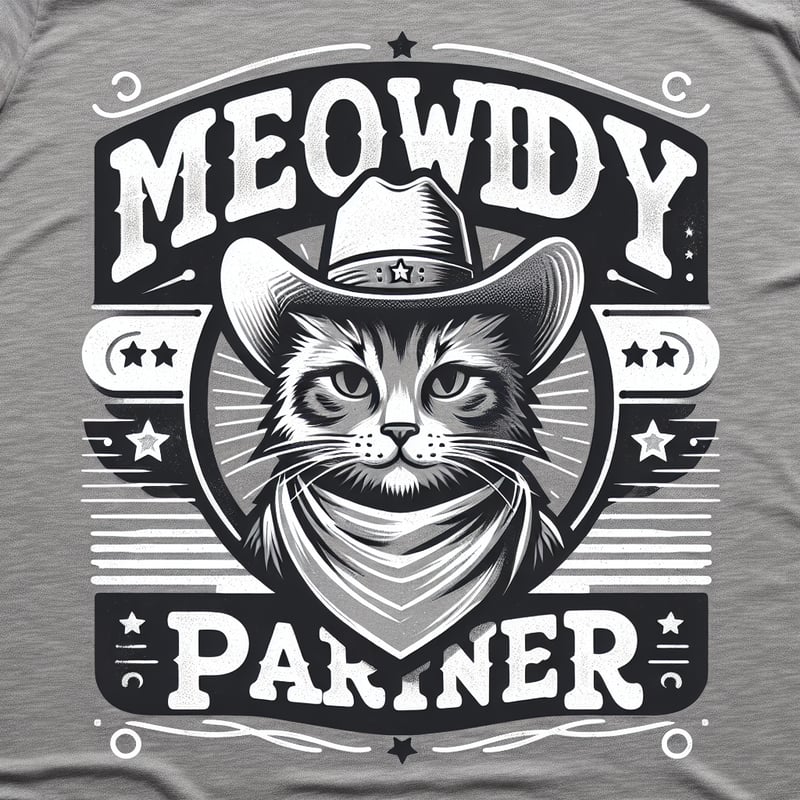 Vintage Cat Cowboy T-Shirt Design