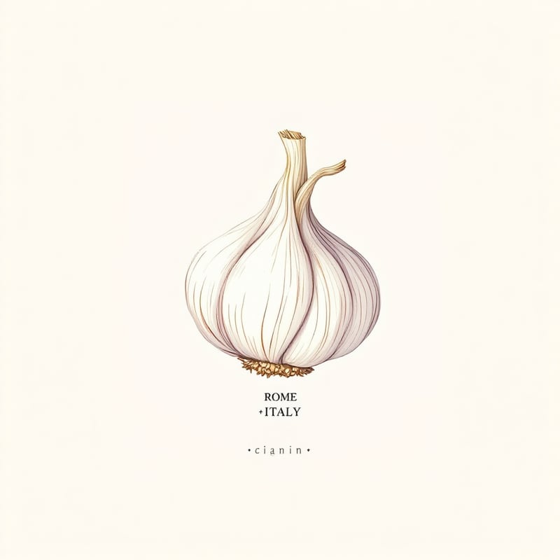 Minimalist Rome Garlic Botanical Design