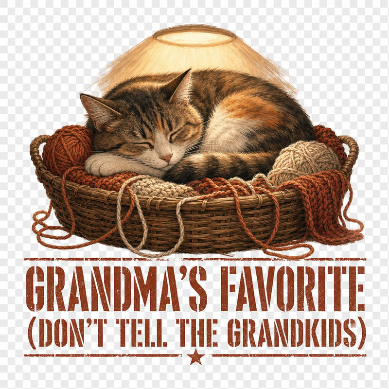 Vintage Poster: Sleeping Cat in Basket