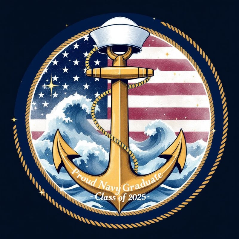 Navy Anchor Sign with Patriotic Design