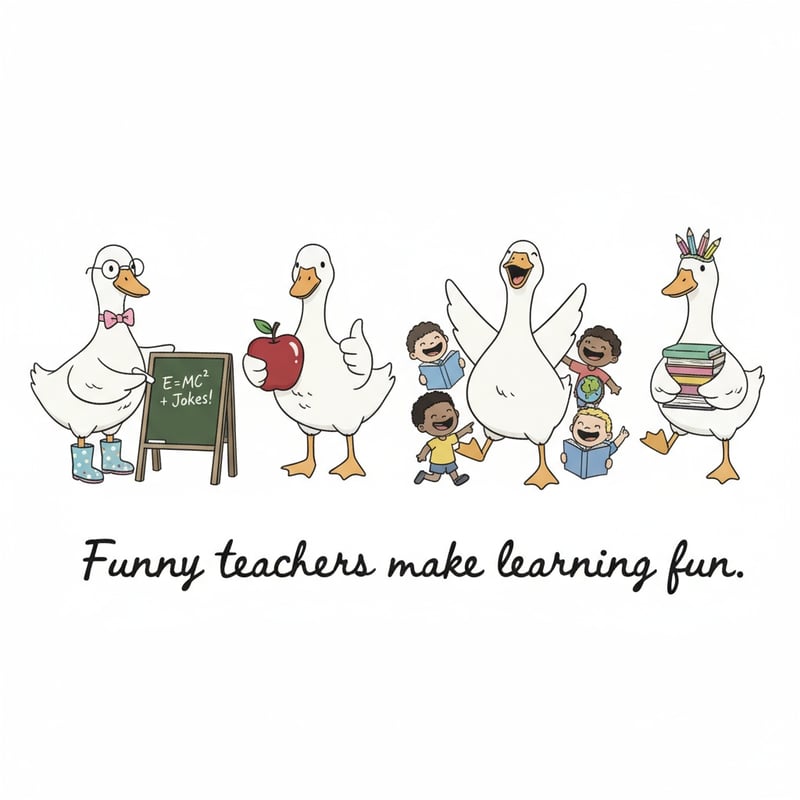 Playful Teacher-Themed Goose Design
