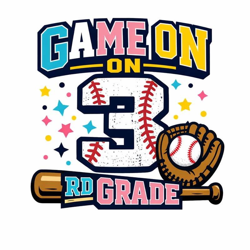 Game On 3rd Grade Baseball Tee