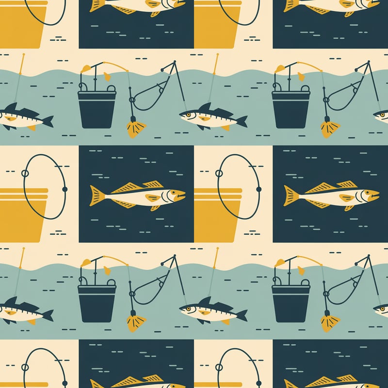 Pier Fishing Icon Pattern