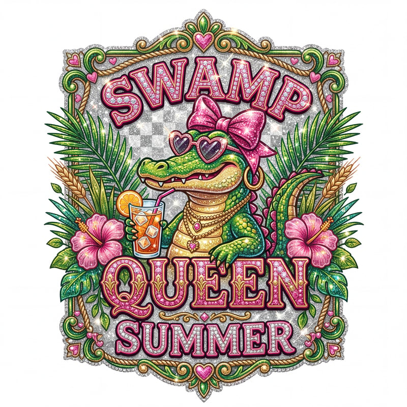 Swamp Queen Summer Alligator Emblem