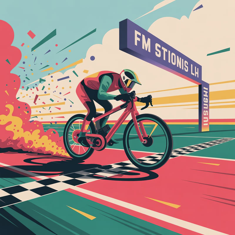 Racing Bike Crossing Finish Line