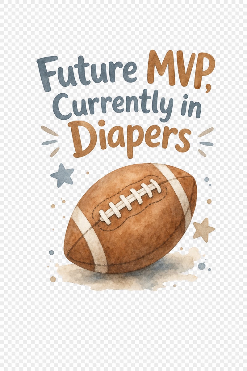 Watercolor Baby Football Illustration