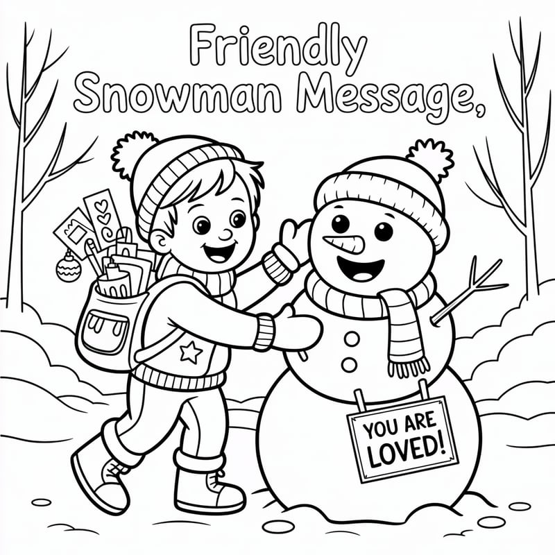 Noah's Snowman Coloring Page
