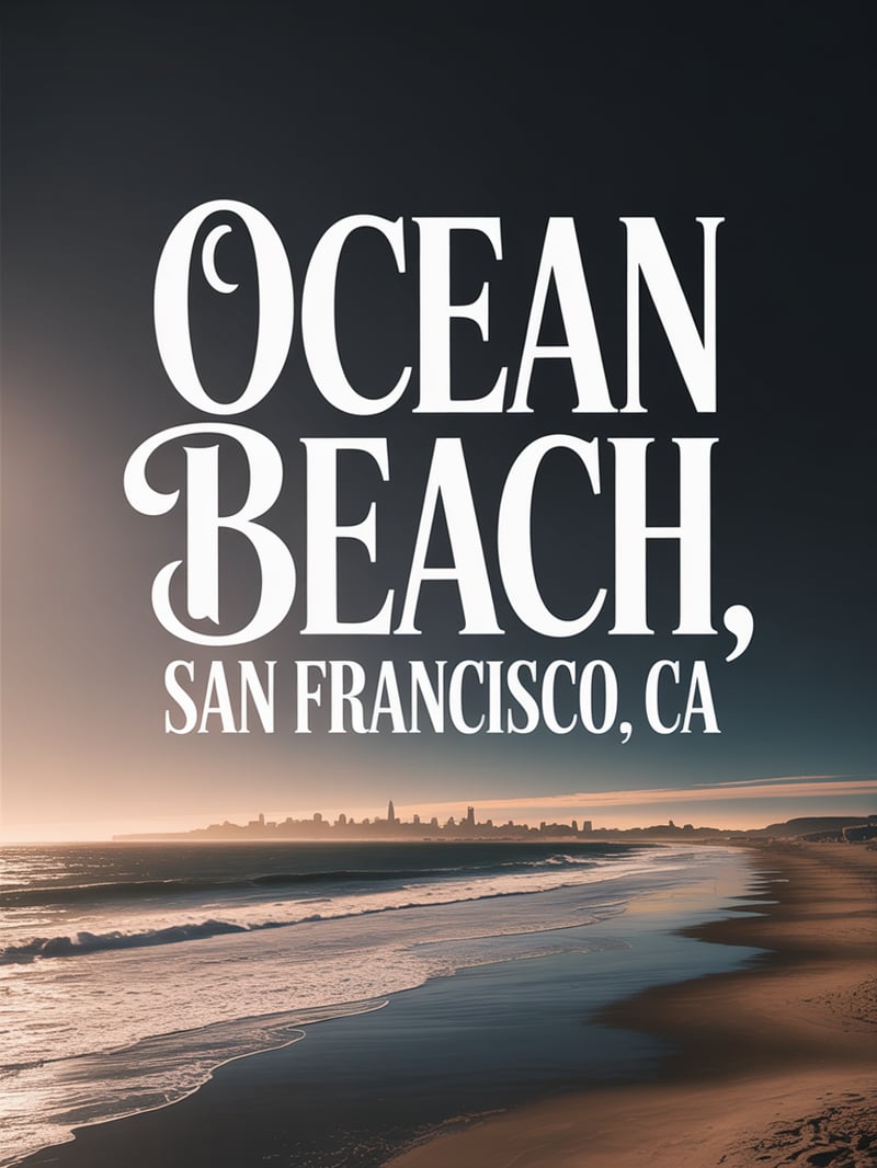 Ocean Beach San Francisco Text Design