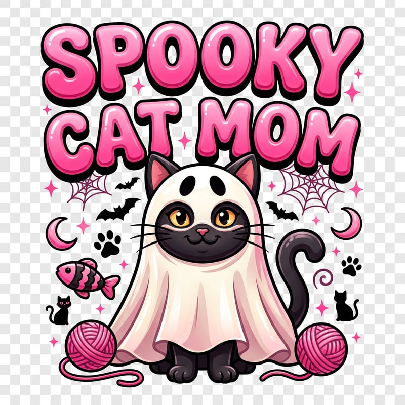 Spooky Cat Mom Halloween Graphic