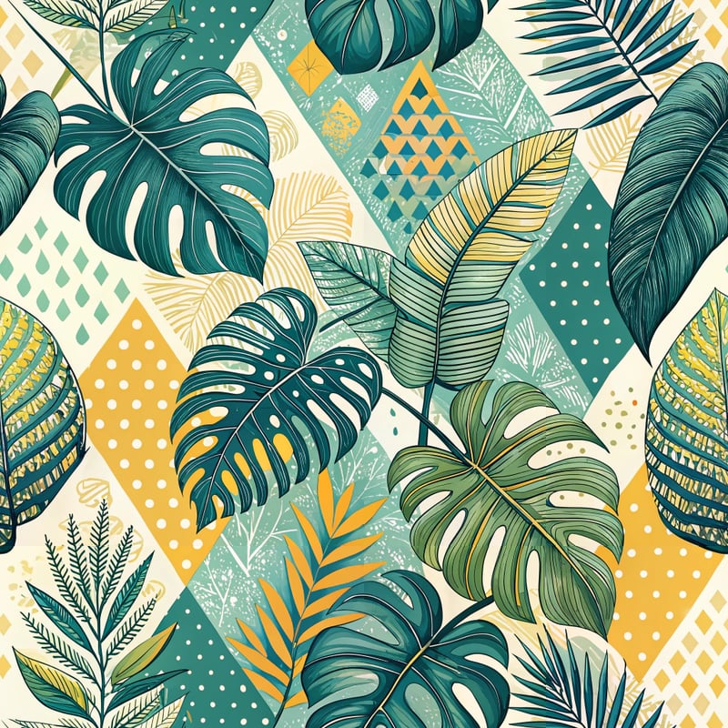 Abstract Tropical Leaves Pattern