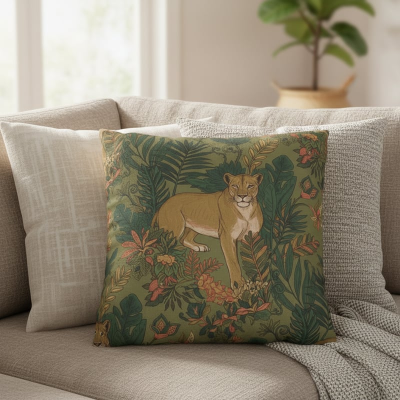 Cozy Premium Throw Pillow Mockup