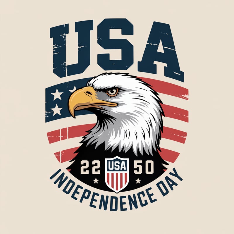 USA Independence Day Eagle T-Shirt Design