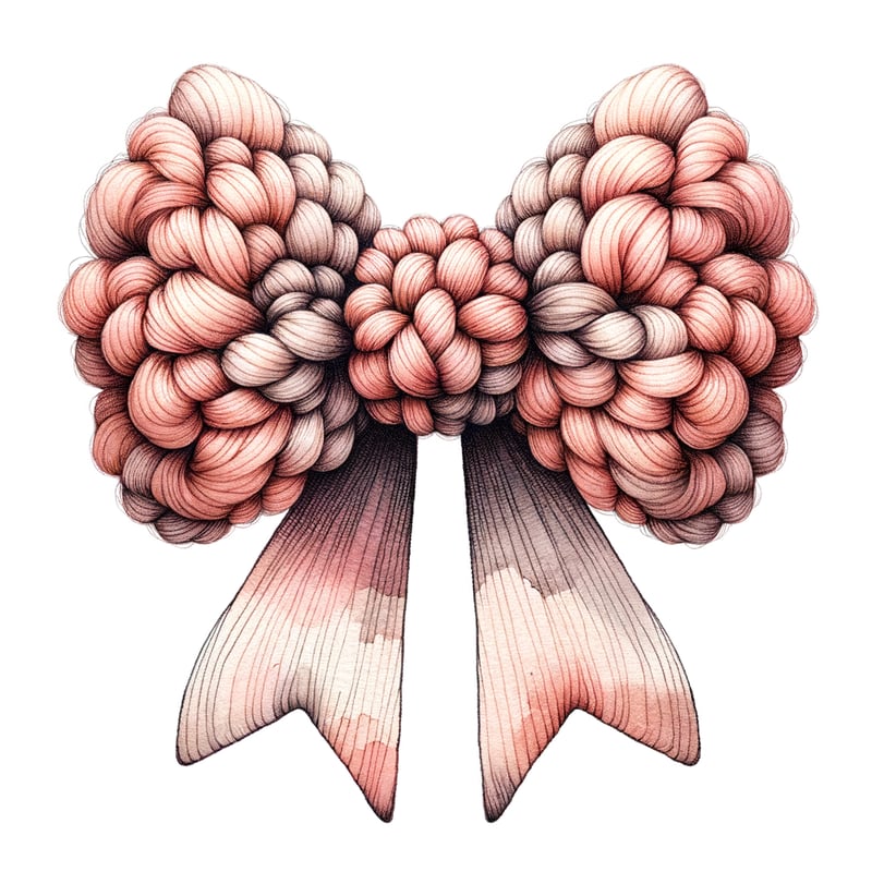 Hand-Drawn Yarn Bow Illustration