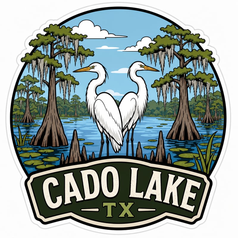 Cado Lake TX Cartoon Badge