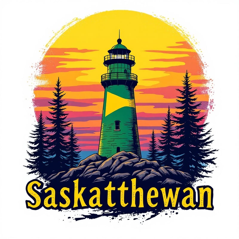 Vibrant Saskatchewan Lighthouse T-Shirt Design