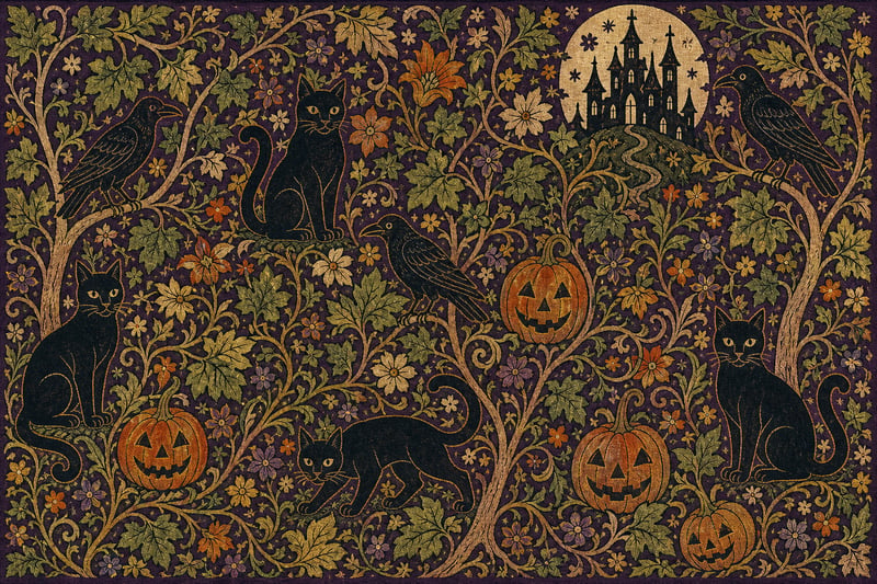 Medieval Millefleur Woodland Scene
