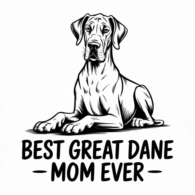 Great Dane Mom Line Art Design