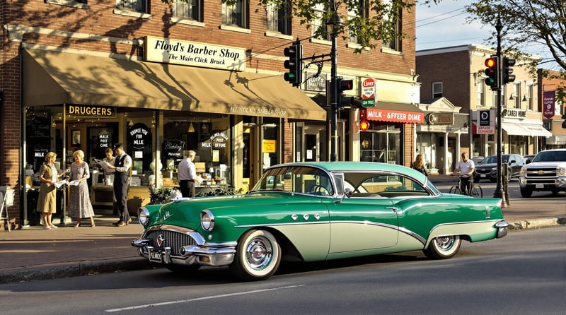 Midwestern Town Morning Scene
