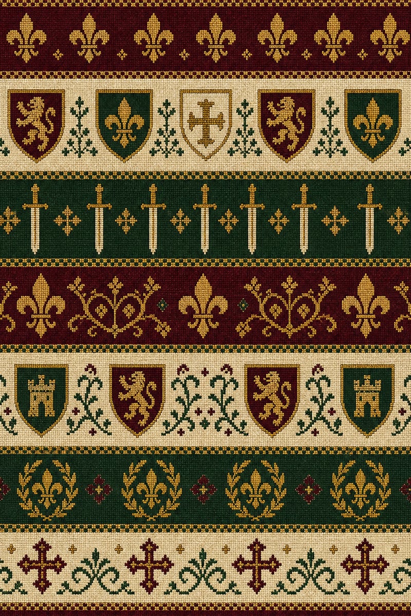 Medieval Heraldry Woven Design