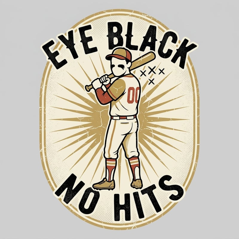 Vintage Eye Black Baseball T-Shirt Design