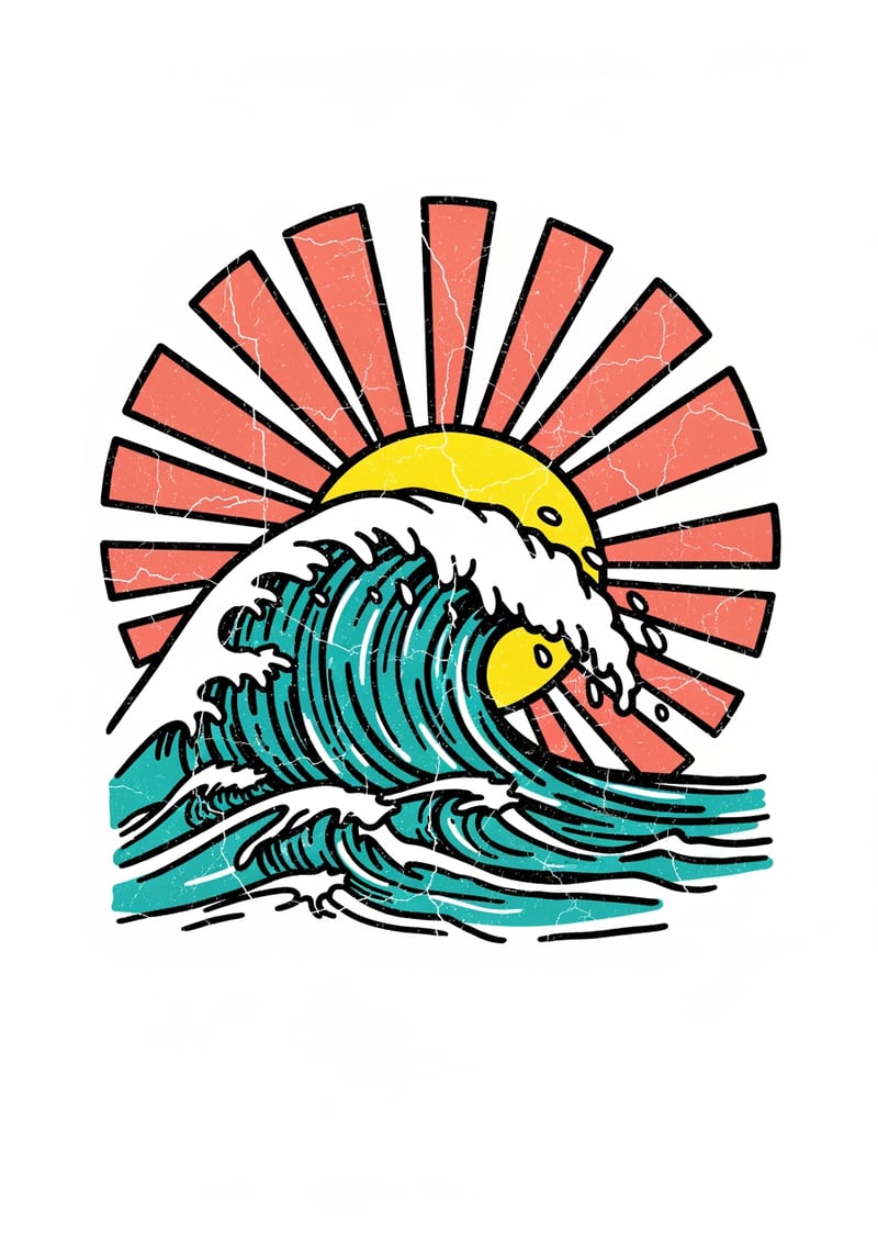 Retro 90s Florida Surf Shop Graphic