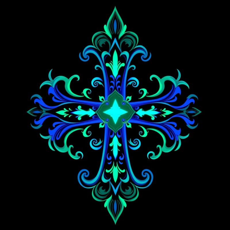 Symmetrical Fantasy Cross Illustration