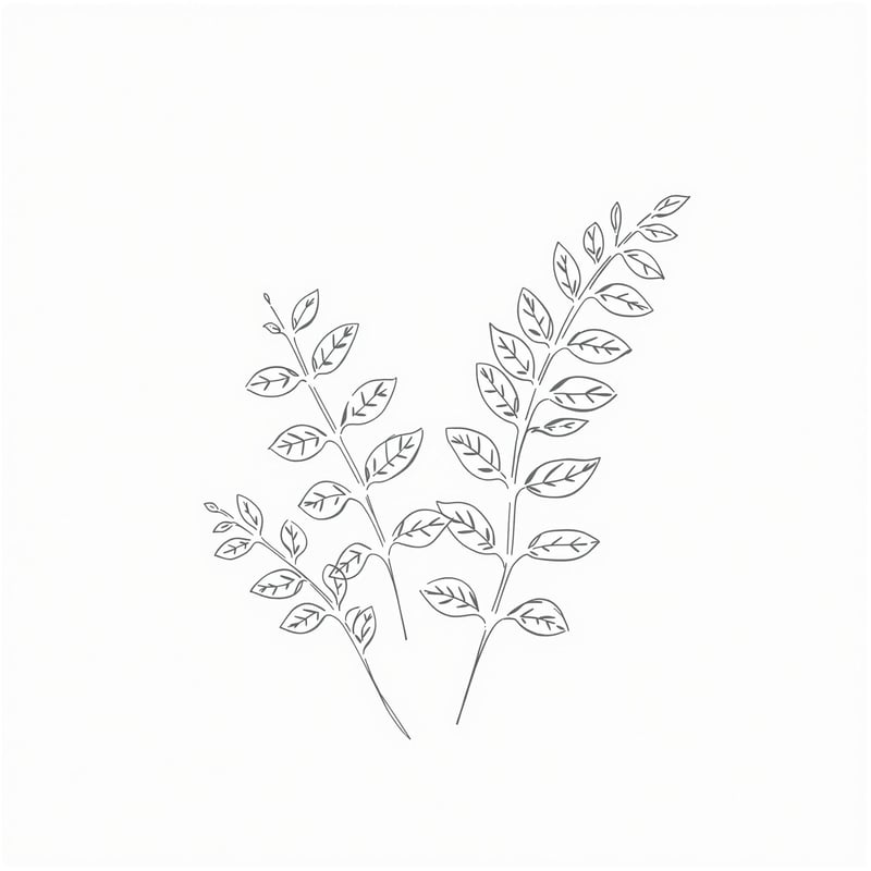 Minimalist Fern Leaves Illustration