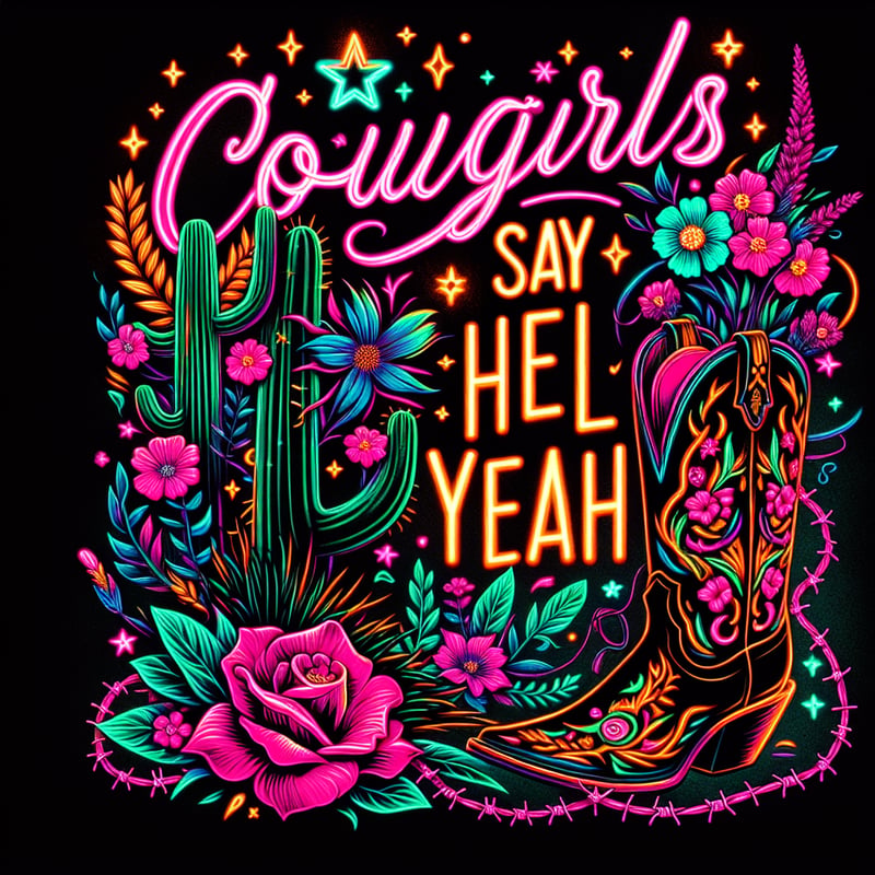 Neon Western Floral Design