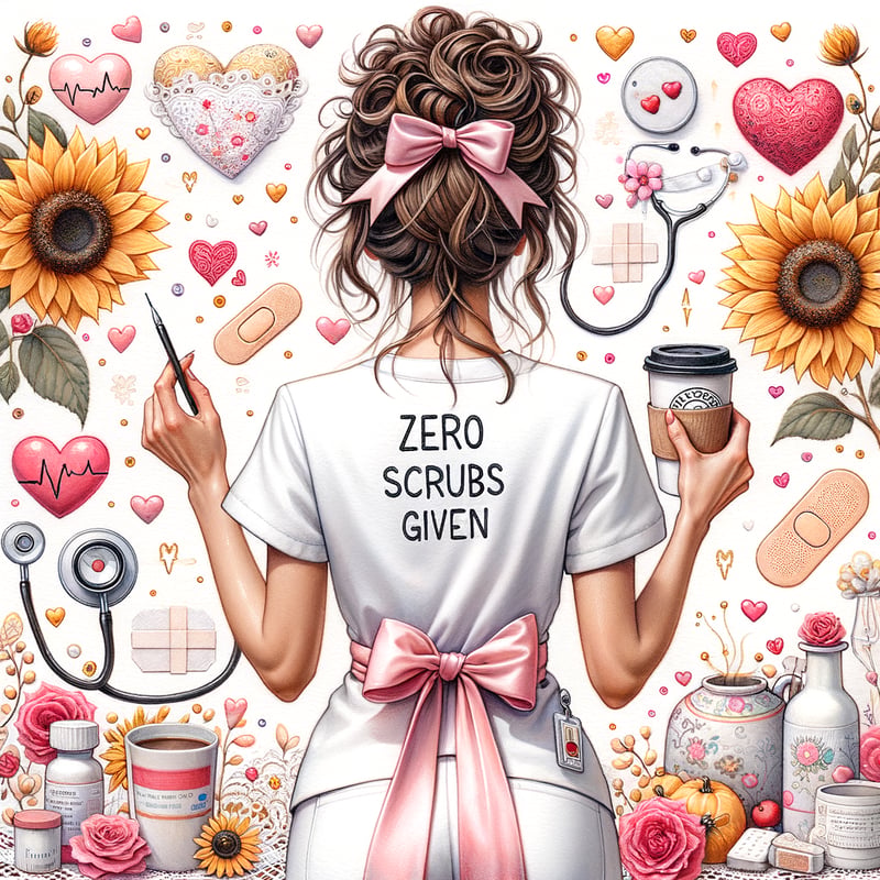 Watercolor Nurse with Heart Coffee Cup