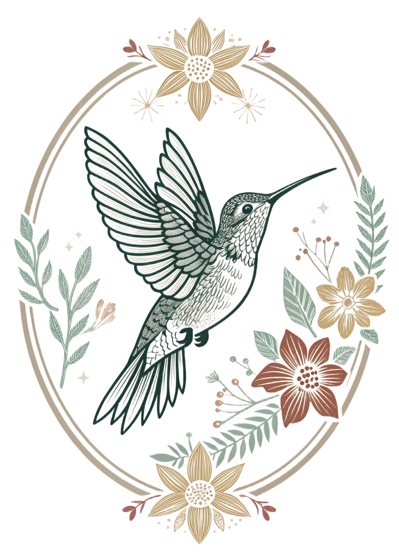 Vintage Hummingbird Vector Illustration