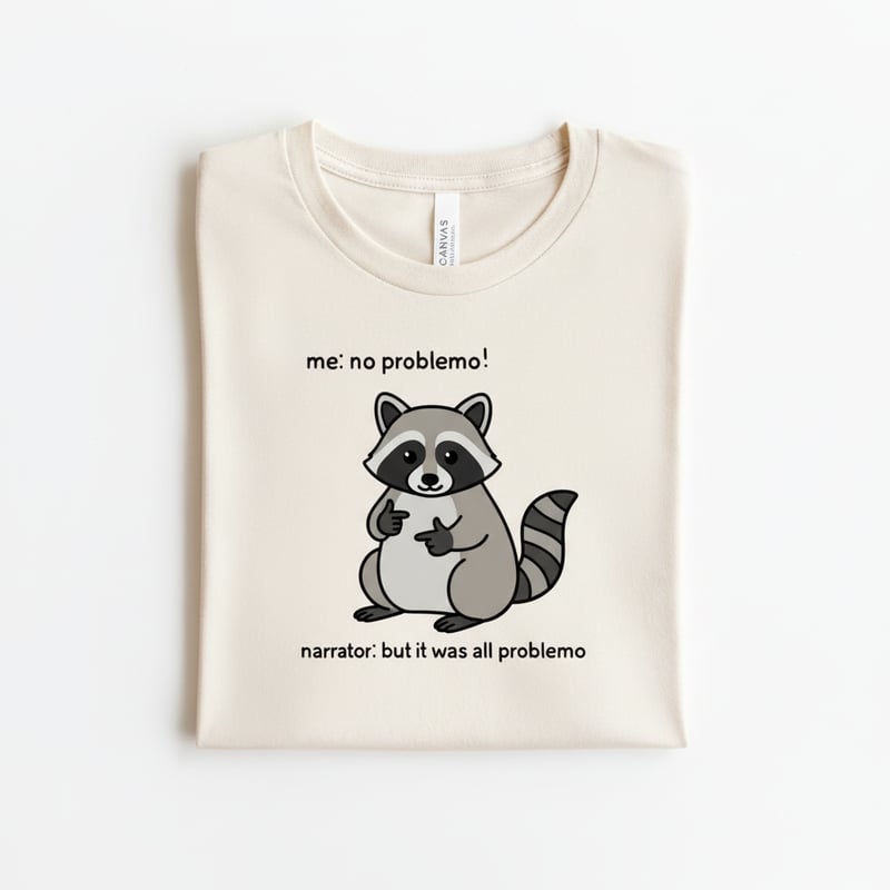 Raccoon Design on White Background