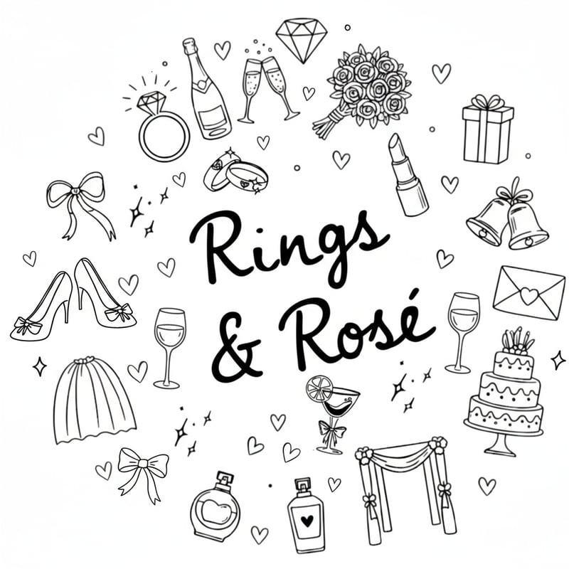 Rings & Rosé Hand-Drawn Doodle Design