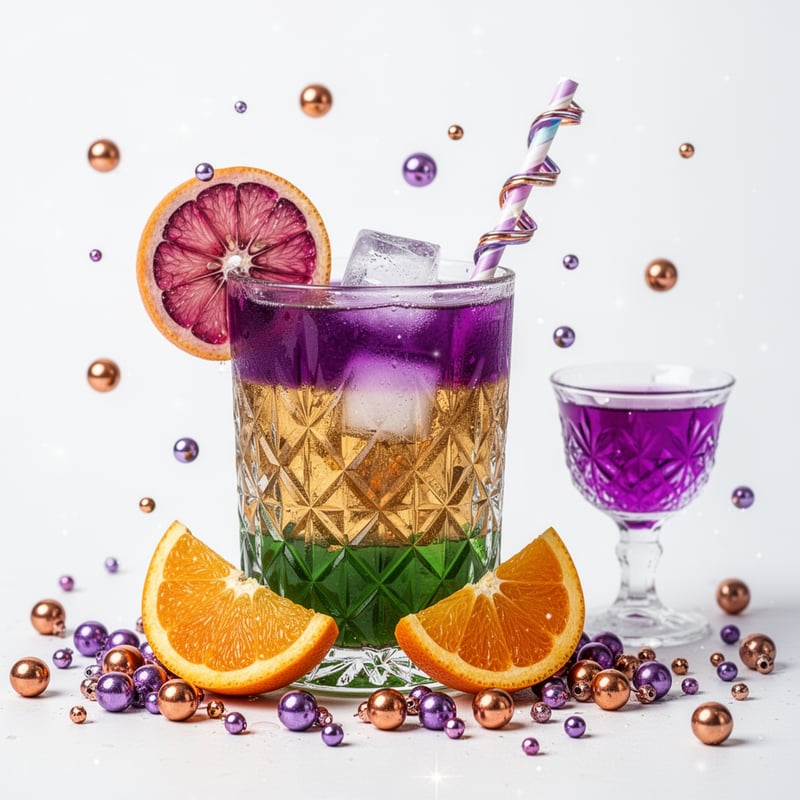Colorful Layered Cocktail in Diamond Glass