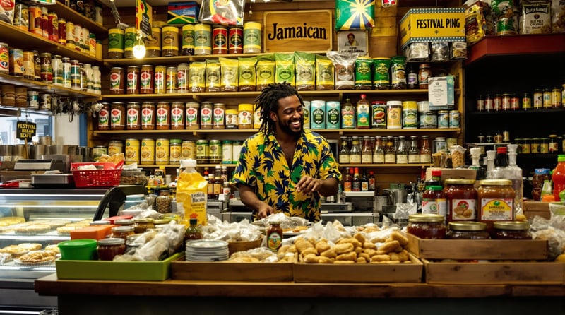 Jamaican Corner Shop Scene
