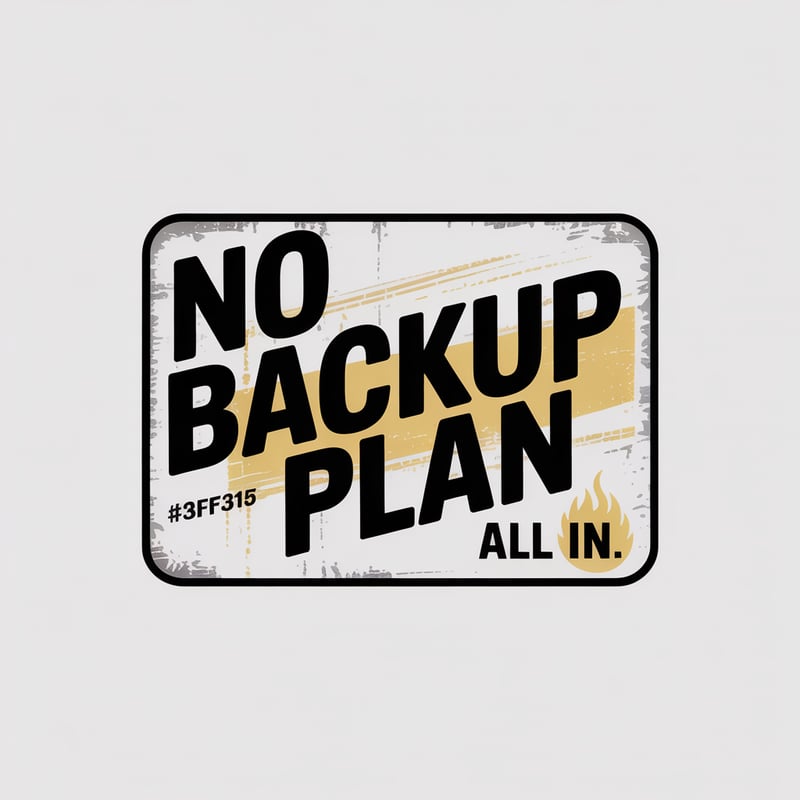 No Backup Plan Badge Design