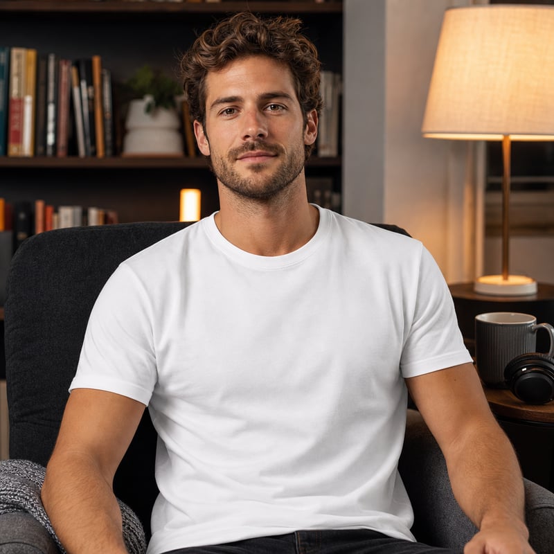 Photorealistic White T-Shirt Mockup