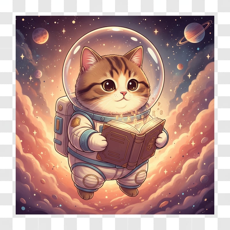 Cute Cat in Astronaut Helmet
