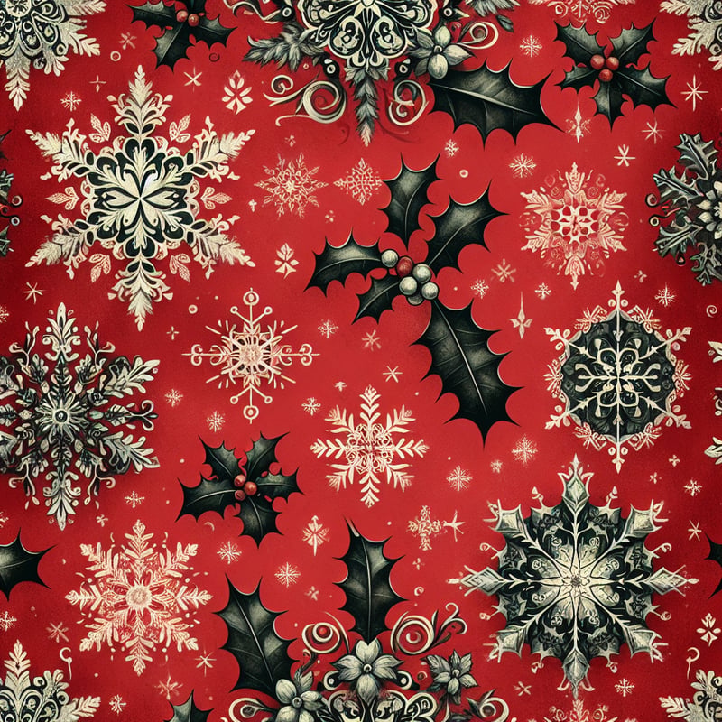 Gothic Christmas Seamless Pattern