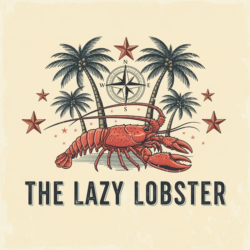 Retro Lazy Lobster Emblem