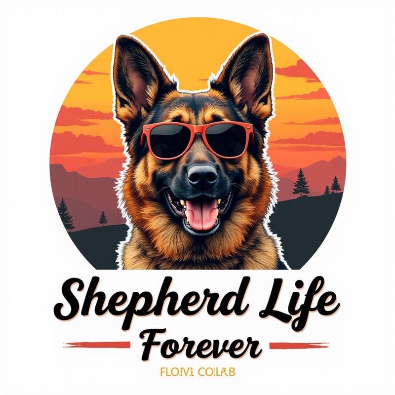 German Shepherd Vintage T-Shirt Design