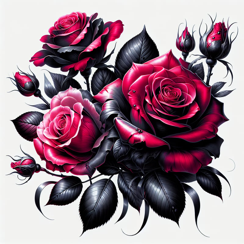 Dramatic Red and Pink Rose Bouquet