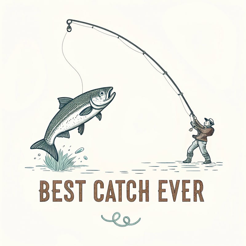 Vertical Fishing Line Illustration
