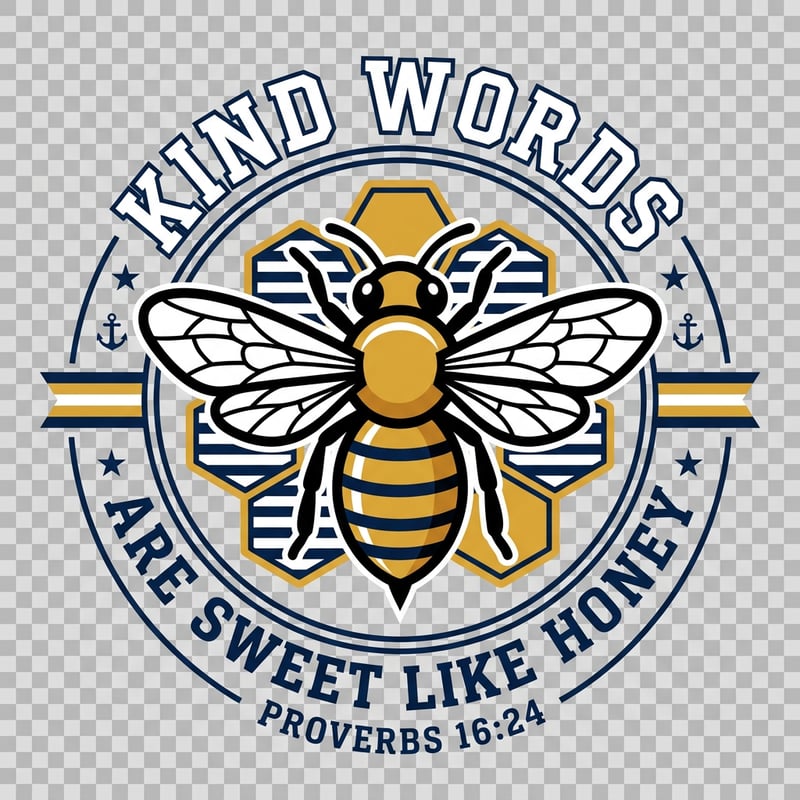 Preppy Christian Honeybee Badge Design