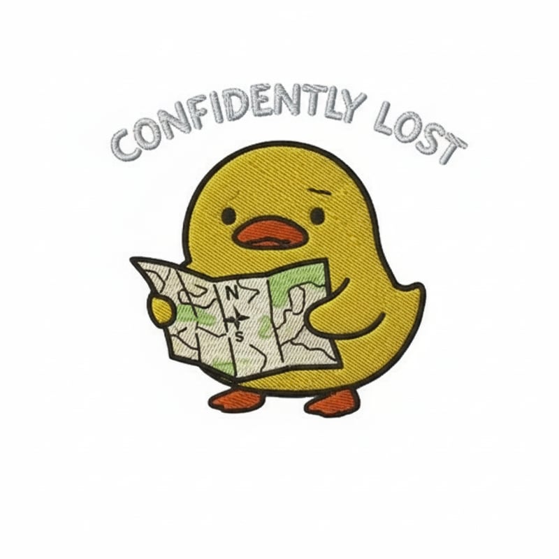 Duck Holding Upside Down Map